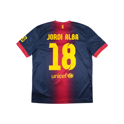 2012-13 Barcelona Home Shirt Jordi Alba #18