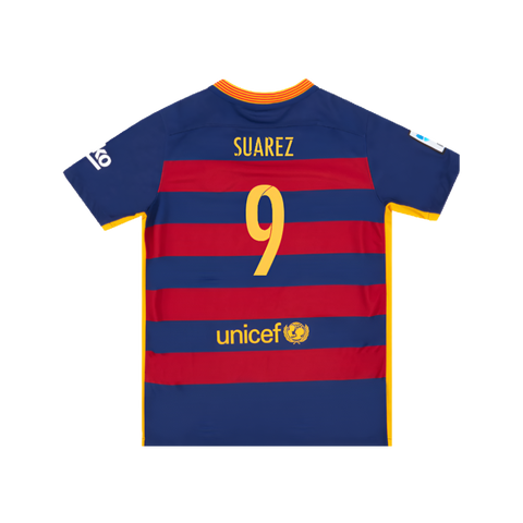 2015-16 Barcelona Home Shirt Suarez #9